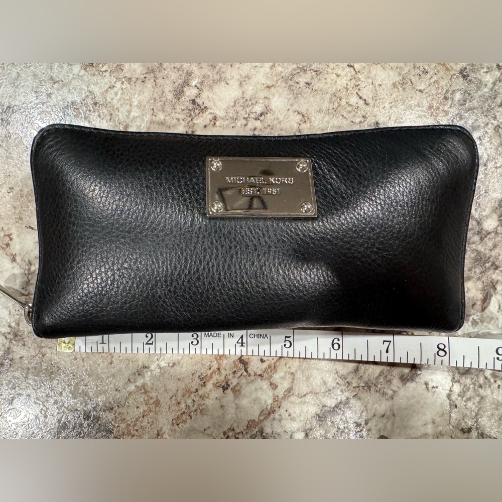 Michael Kors Black Textured Leather Clutch